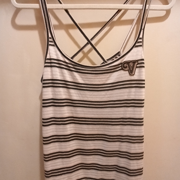 Vans Black and White Striped Tank Top - Picture 1 of 8